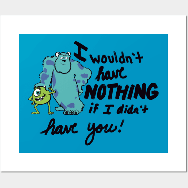 Mike and Sully Wall Art by Courtneychurmsdesigns